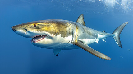 Fototapeta premium Beautiful white shark close up