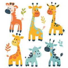 Naklejka premium Vector Giraffe simple and minimali