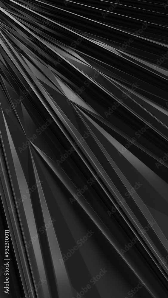 Aufkleber 3d abstract black background. low poly triangle. 3d rendering illustration not ai
