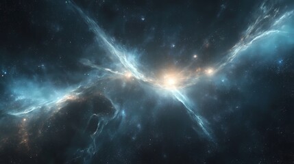 Obraz premium A vast interstellar space with a few scattered stars and distant galaxies