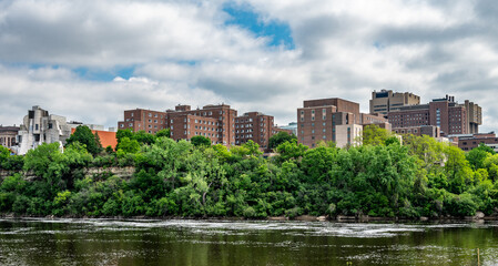 View of University of Minnesota Buildings Over the Mississippi River