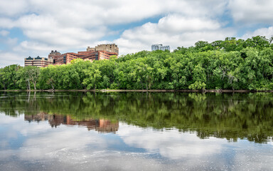 View of University of Minnesota Buildings Over the Mississippi River