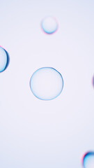 Floating water bubble. Water drops.  3d rendering illustration not AI