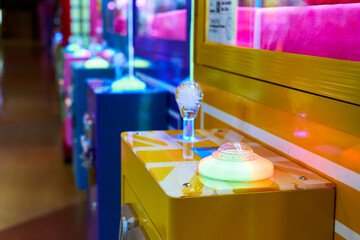 Children's colored slot machines with soft toys. © Kate