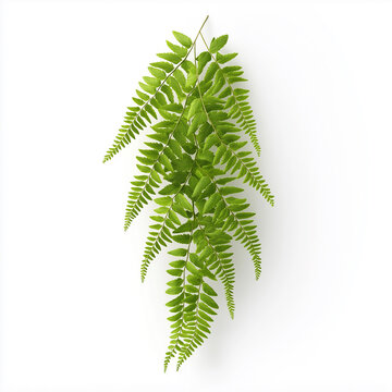Fresh fern branch isolated on white background