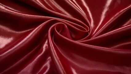 Fototapeta premium Luxurious Close-Up of Shiny Red Satin Fabric with Dramatic Folds and Smooth Texture