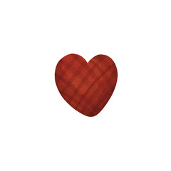 Cute blue heart with ornament for romantic cards and valentines. Watercolor heart texture, isolated on transparent background, PNG.