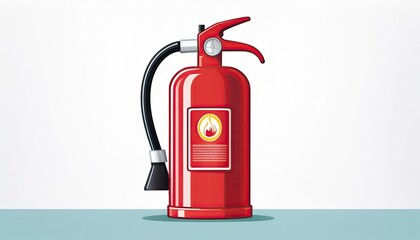 Obraz premium red fire extinguisher on a white background