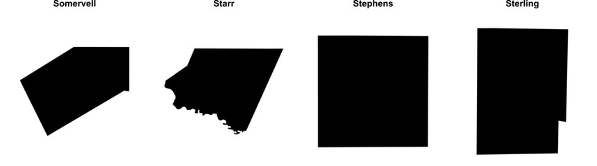 Obraz premium Somervell, Starr, Stephens, Sterling outline maps