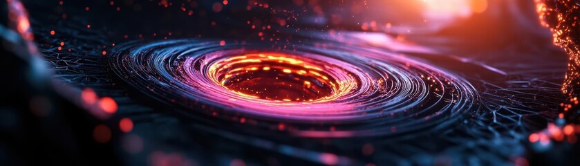 Obraz premium Dimensional portals with swirling energy and glimpses of other worlds, SciFi, Dynamic, High Contrast