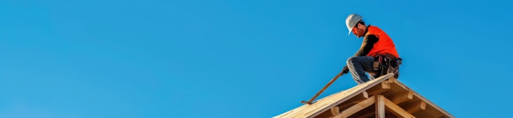 Construction Worker on Roof