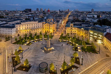 The city of Łódź - view of Freedom Square.	