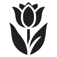 Black and white isolated vector image of a flower