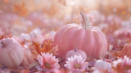 Halloween pink pumpkin farm