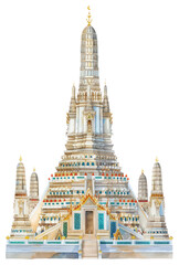 Fototapeta premium PNG Wat Arun temple architecture building worship.