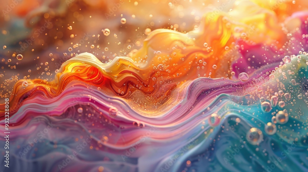 Aufkleber craft an abstract microscopic landscape showcasing stunning color formations. focus on creating an e