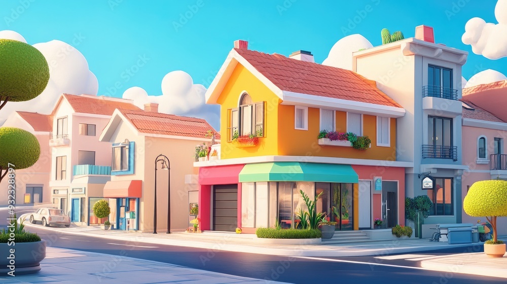 Wall mural 3d cartoon real estate adventure