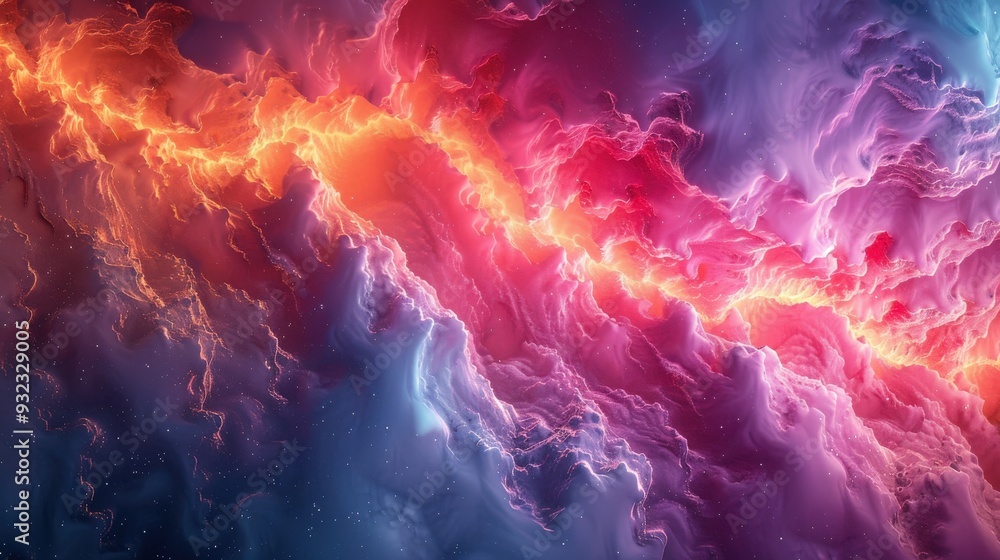 Aufkleber design an abstract background featuring stunning and dynamic color formations in a microscopic view.