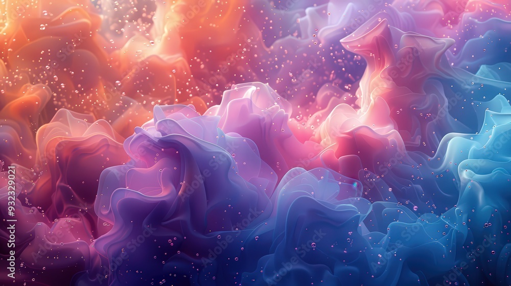 Aufkleber design an abstract background featuring stunning and dynamic color formations in a microscopic view.