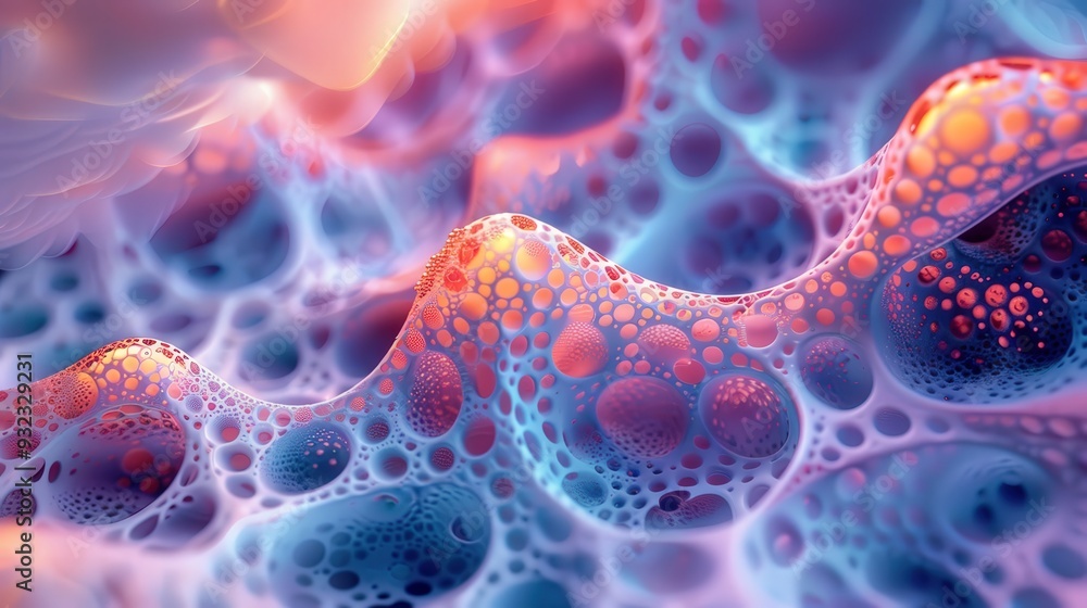 Aufkleber produce a high-resolution abstract background with captivating color formations in a microscopic lan