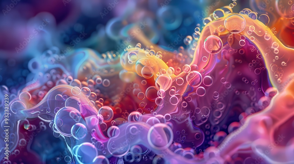 Aufkleber produce a high-resolution abstract background with captivating color formations in a microscopic lan