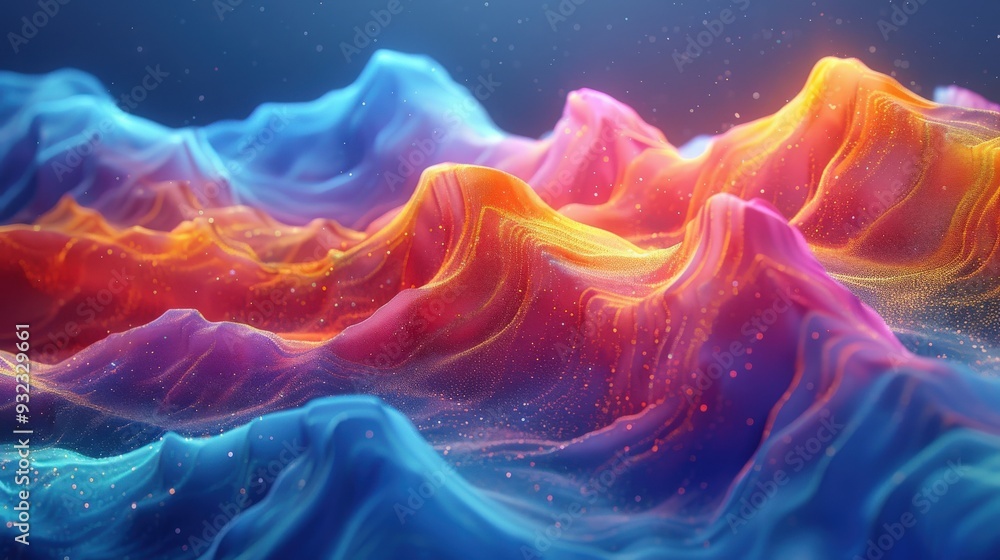 Aufkleber create a high-resolution abstract microscopic landscape with mesmerizing color formations. ensure th