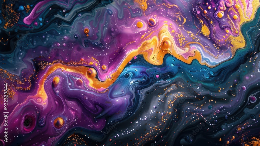 Aufkleber craft an abstract design with striking color formations in a microscopic view. focus on creating a v