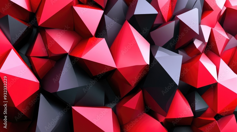 Poster 3d abstract background featuring randomly generated geometric shapes with a cloned distribution of g