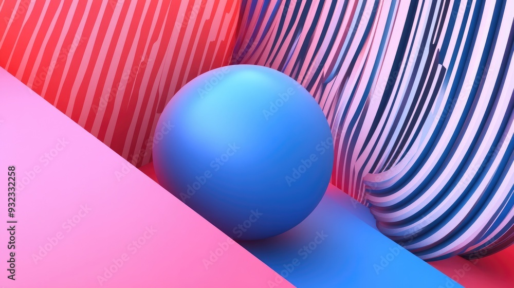Aufkleber 3d abstract geometric background rendering