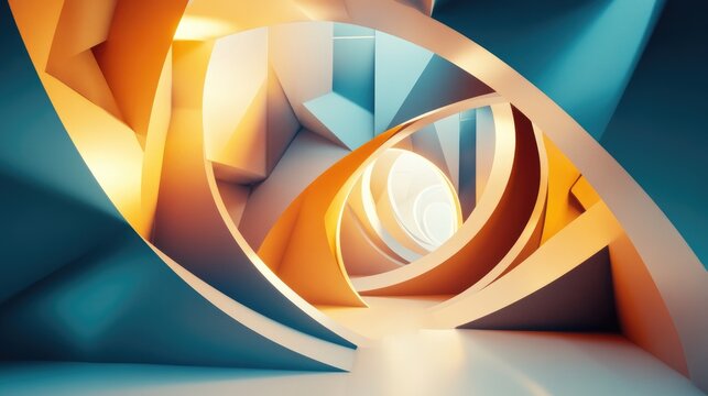 3D Abstract Geometric Background Rendering