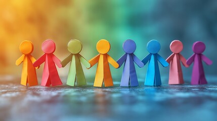 A community and people from different diverse multicultural backgrounds symbolizing creativity, diversity, and unity through DEI practices celebrating uniqueness and individuality