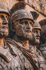 Obraz premium A detailed view of a sculpture depicting multiple males, suitable for historical or artistic purposes