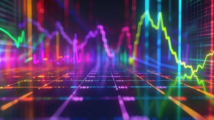 Fototapeta premium A colorful digital representation of data trends and analytics.