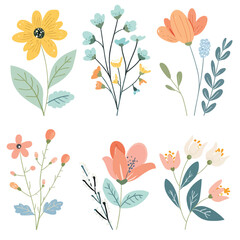 Vector Spring Flower simple and mi