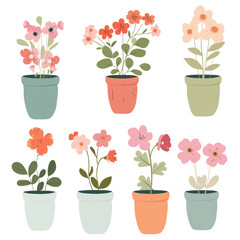 Vector Geranium in vase simple and