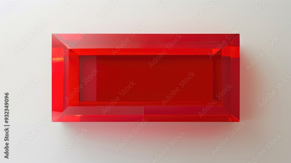 Poster a red shelf on a white background, simple and clean design