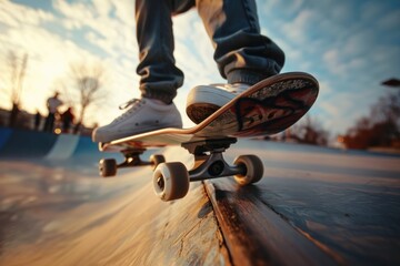 A person performing tricks on a skateboarding ramp, great for action and sports themes