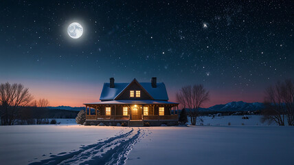 Fototapeta premium house in the snow