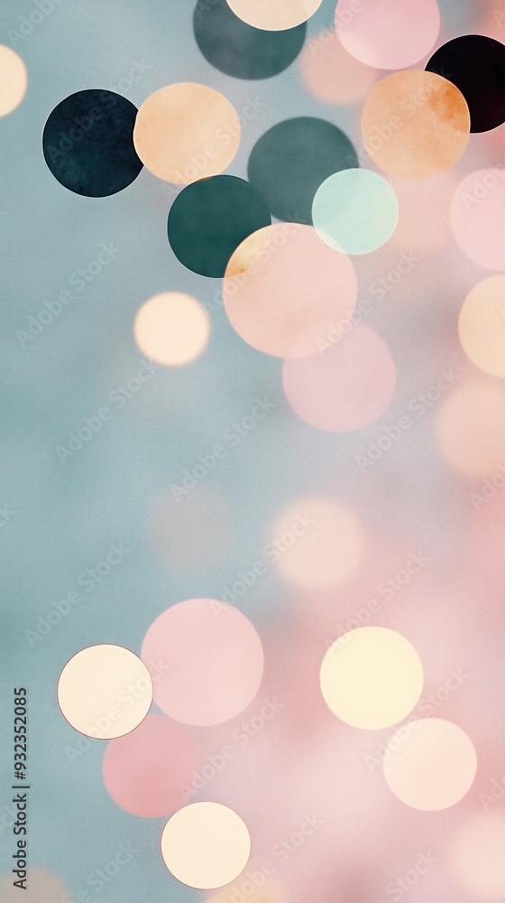 Aufkleber gentle gradient with floating orbs, soft bokeh lights in cool colors. serene and calming atmosphere.