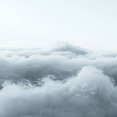 Obraz premium clouds sky fluffy atmosphere nature weather white mist fog peaceful serene soft light blue landscape horizon climate calm overcast airy cloudscape dreamy 