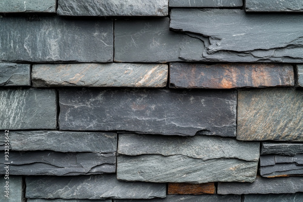 Poster the stack features weathered gray slate tiles arranged in a slightly offset pattern, showcasing thei