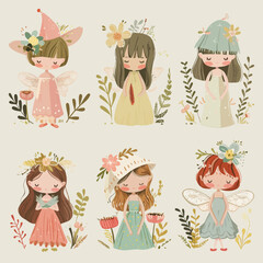 Vector Flower Fairy simple and min