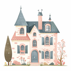 Fototapeta premium Vector Mansion simple and minimali