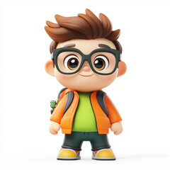 Naklejka premium Cute boy 3d character
