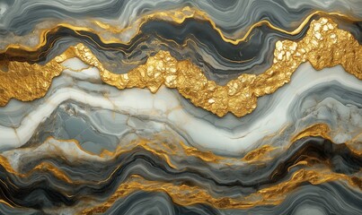 Fototapeta premium A gold and black stone wall with a gold and black stripe