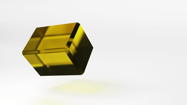 Geometric shape motion graphic background, glass 3d element