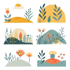 Obraz premium Vector Sunset simple and minimalis