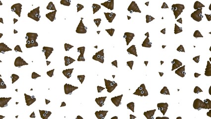 Falling poop emoji. Computer generated 3d render