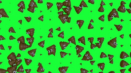 Falling poop emoji. Computer generated 3d render