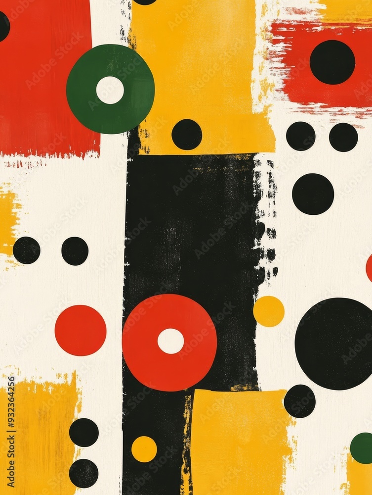 Aufkleber abstract composition featuring vibrant colors and geometric shapes, creating a modern artistic expre